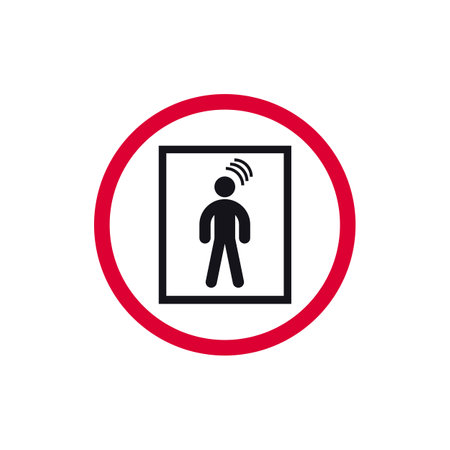 Carefully glass door prohibited sign, forbidden modern round sticker, vector illustration.のイラスト素材