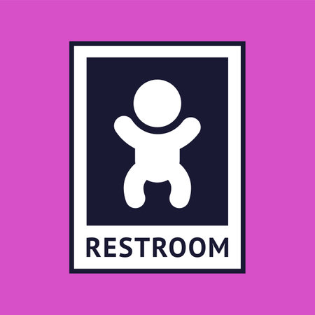 Baby changing table here, wc icon in a simple style, toilet vector pictogram.のイラスト素材