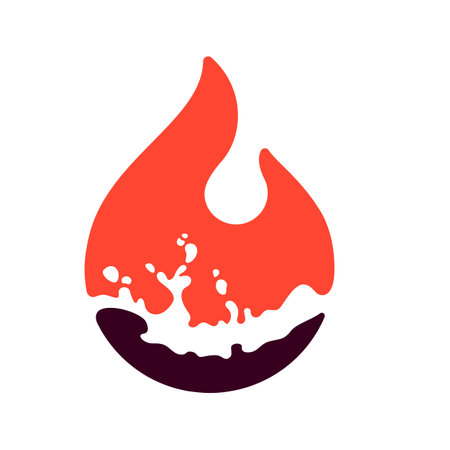 Fire flame, hot liquid iconのイラスト素材