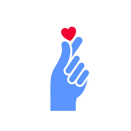 Korean love sign icon or Valentines day symbol, holiday sign designed for celebration, vector trendy modern style.のイラスト素材