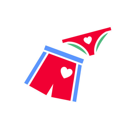 swimming trunks icon or Valentines day symbol, holiday sign designed for celebration, vector trendy modern style.のイラスト素材