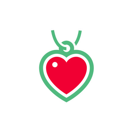 Pendant heart shape icon or Valentines day symbolのイラスト素材
