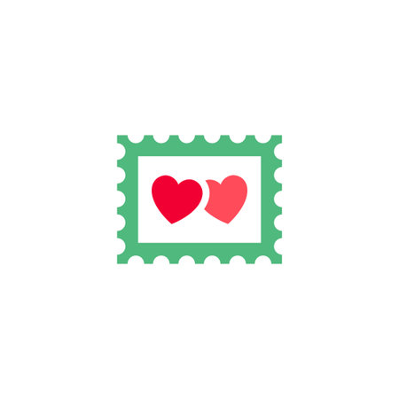 Post mail stamp icon or Valentines day symbolのイラスト素材
