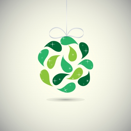 abstract vector green Christmas ballのイラスト素材
