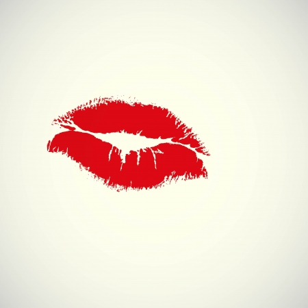 red lips print vectorのイラスト素材