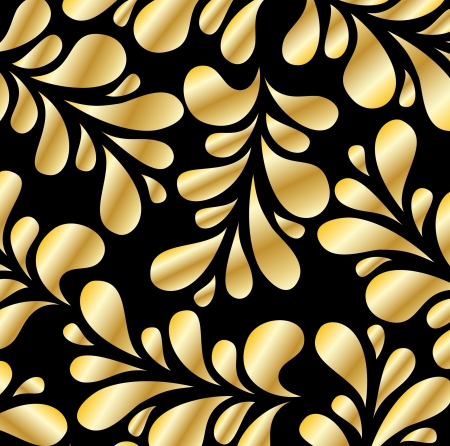 elegant pattern of gold drops on black background vectorのイラスト素材