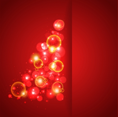 Abstract christmas tree on red  background vectorのイラスト素材