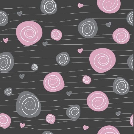 seamless abstract pattern and circles and spirals vectorのイラスト素材