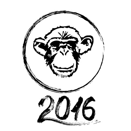 Monkey symbol of 2016 vectorのイラスト素材
