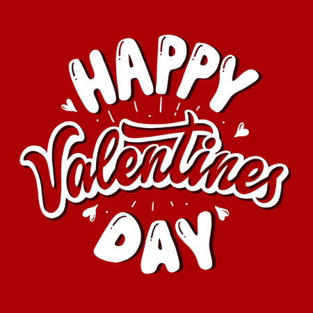 Happy valentines day -  inscription hand lettering vector.Typography design. Greetings card.のイラスト素材