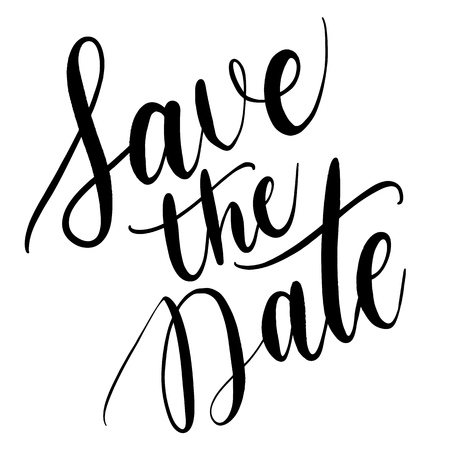 Save the date - hand lettering vector.の写真素材