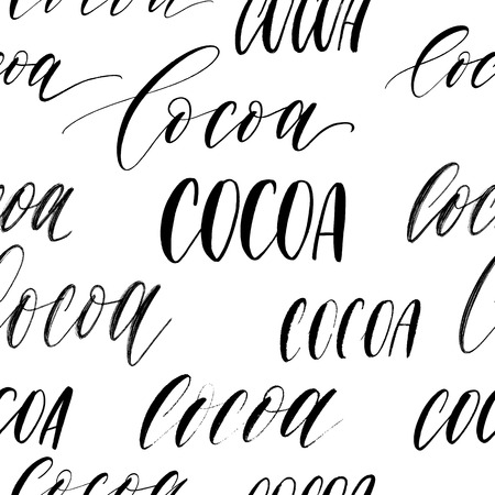 Seamless patern lettering inscriptions Cocoa vector.のイラスト素材