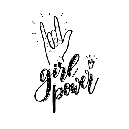 Girl power - lettering vector inscription.のイラスト素材