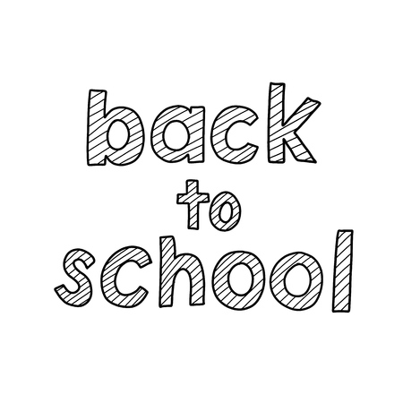Back to school  -  inscription hand lettering vector.Typography design. Greetings card.のイラスト素材