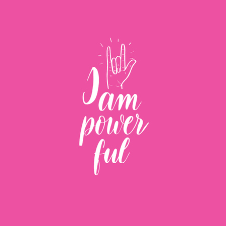 I am powerful - lettering vector inscription.のイラスト素材