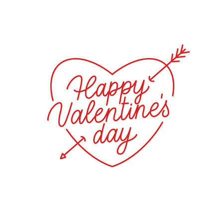Happy Valentines Day Hand Drawing Vector Lettering design.のイラスト素材