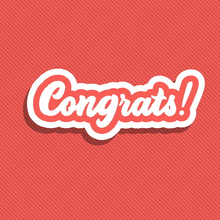 Congrats! Hand lettering vector illustration.のイラスト素材