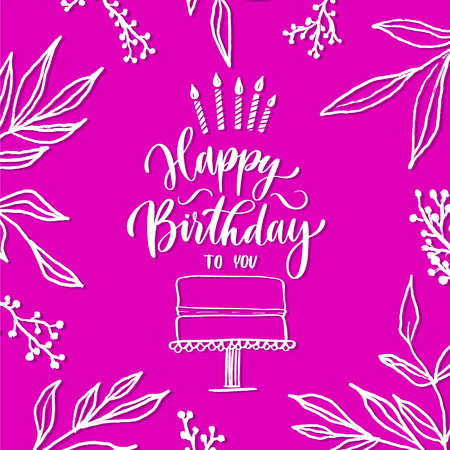 Happy Birthday to you - hand lettering.のイラスト素材