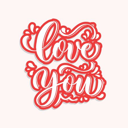 Love you hand lettering vector.のイラスト素材