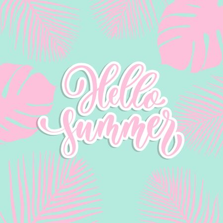 Hello Summer -  hand lettering vector.のイラスト素材