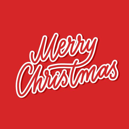 Merry Christmas - hand lettering vector.のイラスト素材