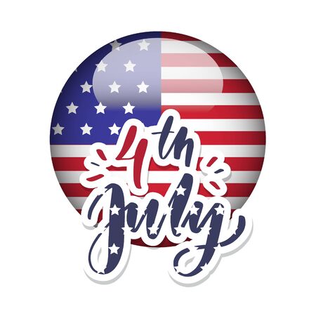 4th of july -  lettering card.のイラスト素材