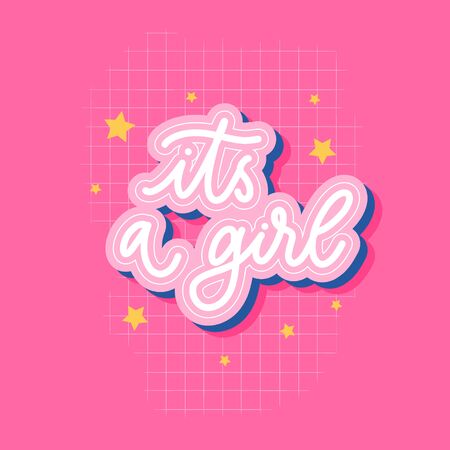 it's a girl- hand lettering vector inscription for print, t shirt and other.のイラスト素材