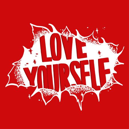 Love yourself motivate poster vector.のイラスト素材