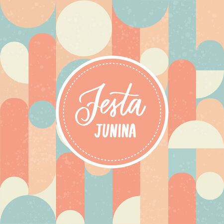 Festa Junina - modern lettering sticker on abstract background.のイラスト素材