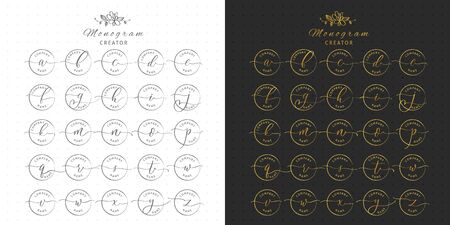 Wedding monogram and letter logo creator.のイラスト素材