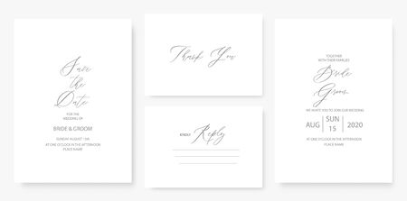 Wedding invitation -  empty template cards. Minimalizm style.のイラスト素材