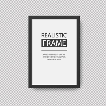 Realistic vertical black frame on transparent backgroundのイラスト素材