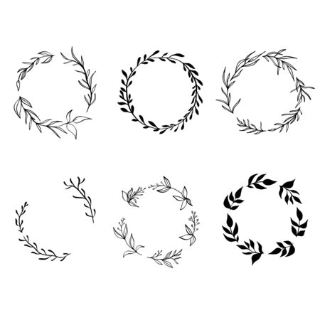 Wreath - sketch drawn vector.のイラスト素材