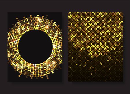 Shining golden mosaic abstract background.のイラスト素材
