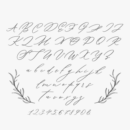 Modern calligraphy Alphabet.Wedding Monogram, Logo, Invitation.