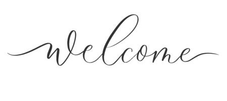 Welcome - calligraphic inscription with  smooth lines.のイラスト素材