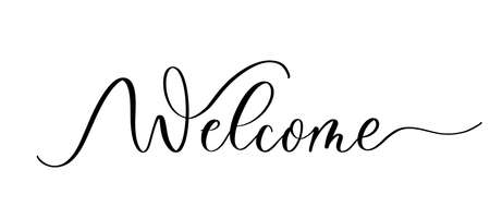 Welcome - vector calligraphic inscription with smooth lines.のイラスト素材