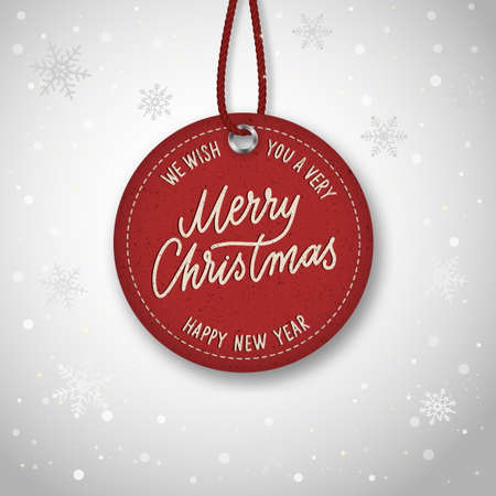 Christmas Sale realistic vector round paper price tag. Price tag labels.のイラスト素材