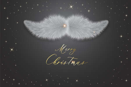 Merry Christmas vector template with mustache santa claus.のイラスト素材