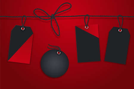 Vector realistick set of sale paper tags for christmas holiday shopping promotionのイラスト素材