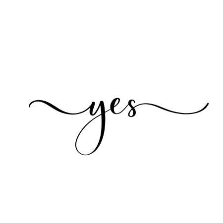 Slogan Yes with smooth lines. Vector success quotes for banner or wallpaper.のイラスト素材