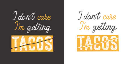 Tacos. Vector badges with traditional mexican food. Emblems for tacos, burritos, nachos, tequila. Vintage design for cafe, fast food restaurant or taqueria.のイラスト素材