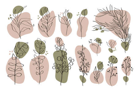 Abstract one line art flower. Minimal art flower on geometric shapes backgroud. Modern black and white illustration. Elegant continuous line drawingのイラスト素材