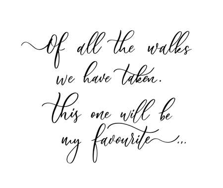 Of all the walks we have taken. This one will be my favourite. Bridesmaid Ask Card, wedding invitation, Bridesmaid party Gift Ideas, Wedding Cardのイラスト素材