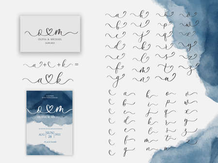 Wedding logo monogram, Wedding Calligraphy logo design, Couples initials heart logo design. INITIALS...
