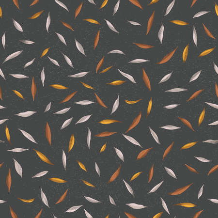 Vector seamless background with autumn oak leavesのイラスト素材