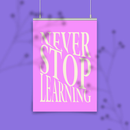 Never stop learning. Stylish Hand drawn typography poster.のイラスト素材