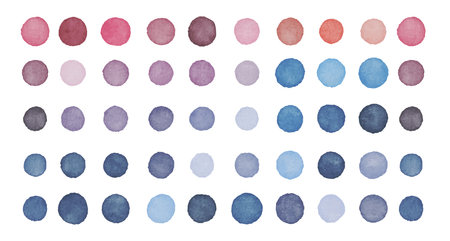 Watercolor pastel color dots, blobs,circles, bubbles, dotted. Perfect for card, fabric, tags, invitation, printing, wrapping.のイラスト素材