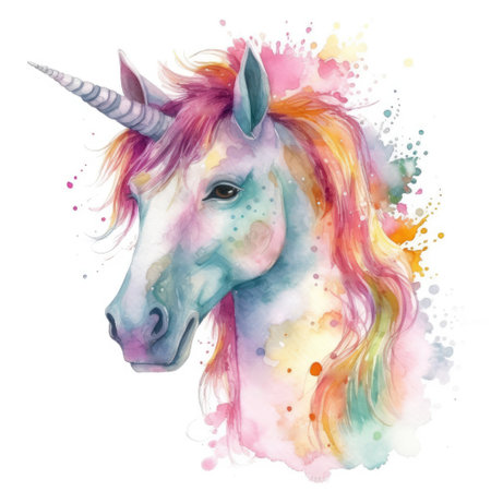 watercolor unicorn