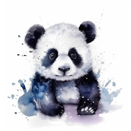 watercolor pandaの素材